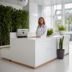Γυναικείο πρόσωπο σε reseption σε ιατρικό γραφείο